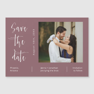 Dusty Purple Minimalist Save the Date Photo Magnet
