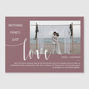 Dusty Purple Modern Minimal Script Photo Magnet