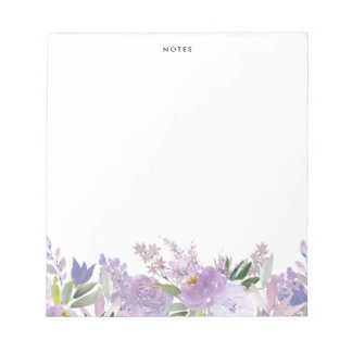 Dusty Purple Peonies and Roses Personalized Notepad