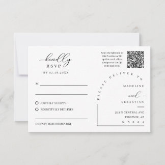 Dusty Purple Romantic RSVP Wedding Insert Postcard