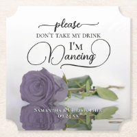 Dusty Purple Rose Don't Take My Drink Wedding