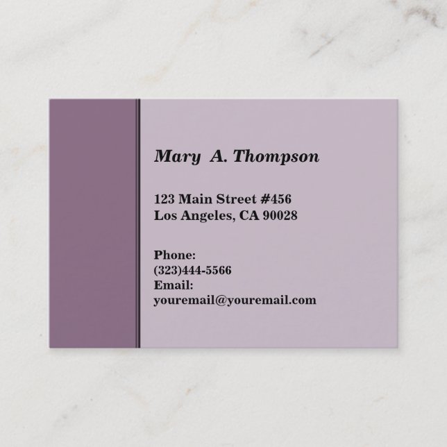 Dusty Purple side border Business Card (Front)