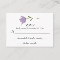 Dusty Purple Simple Floral Wedding RSVP Response