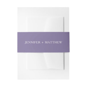 Dusty Purple Solid Colour Belly Bands Invitation Belly Band