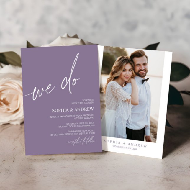 Dusty Purple We Do Minimalist Wedding Invitation (Creator Uploaded)