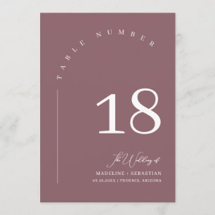 Dusty Purple Wedding Seating Chart Table Number