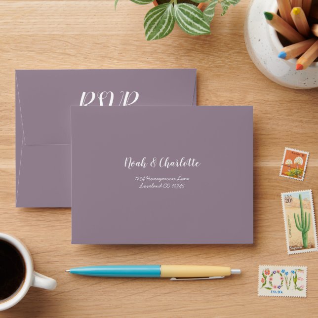 Dusty Purple Wedding Special Occasion  Envelope (Desk)