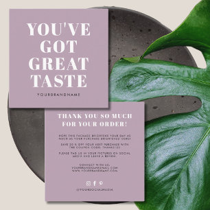 Dusty purple you've got great taste thank you square business card