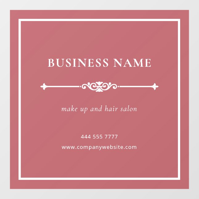 Dusty Red Business Salon Name White Frame (Sheet)