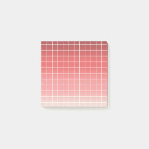 Dusty Red Pink Gradient white Graph lines Post-it Notes