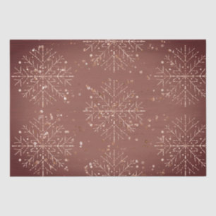 Dusty Red Snowflakes Christmas Tissue Paper