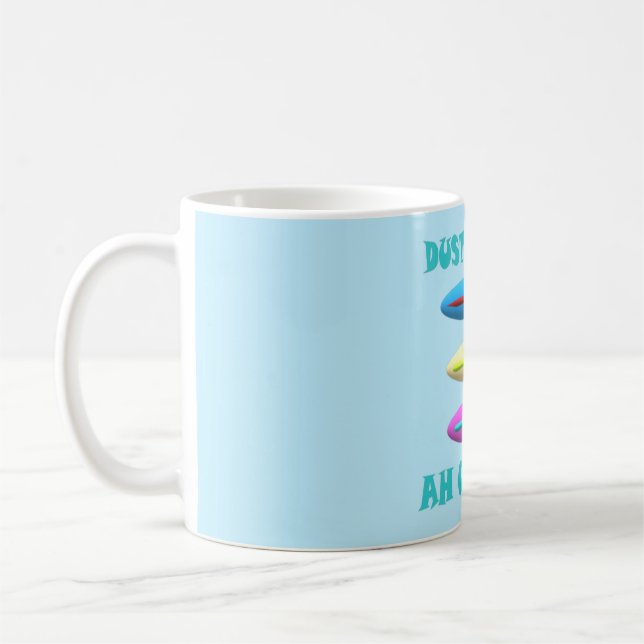 Dusty Road design pale blue with words Coffee Mug (Left)