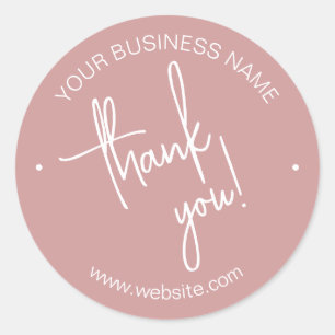 Dusty Roe Scripted Business Thank You Classic Round Sticker