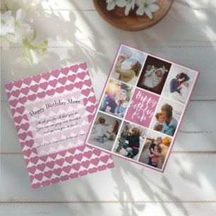 Dusty Rose 8 Photo Collage Happy Birthday Mum