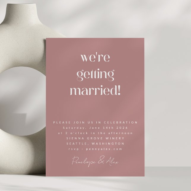 Dusty Rose All in One Minimalist Modern Wedding Invitation (Creator Uploaded)