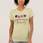 Dusty Rose and Burgundy Floral Boho Bridesmaid T-Shirt<br><div class="desc">Vintage dusty pink and burgundy red watercolor flowers wedding t-shirts for bridesmaids</div>