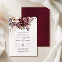 Dusty Rose and Burgundy Floral Boho Wedding