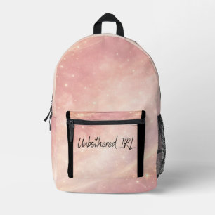 Dusty rose and moon milk AI art Printed Backpack