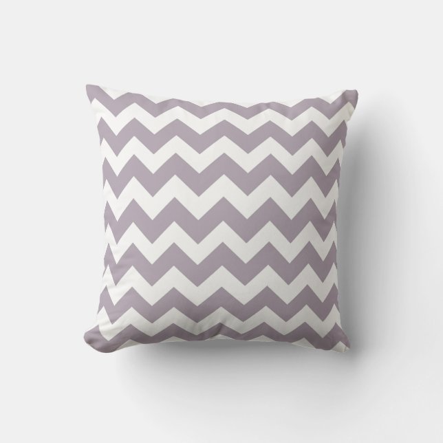 Dusty Rose and White Chevron Zig Zag Pillow (Front)