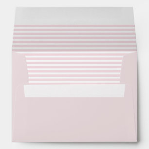 Dusty Rose and White Striped Envelopes