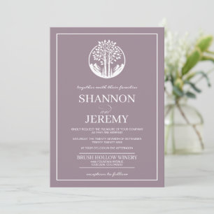 Dusty Rose Aspen Tree Wedding Invitation