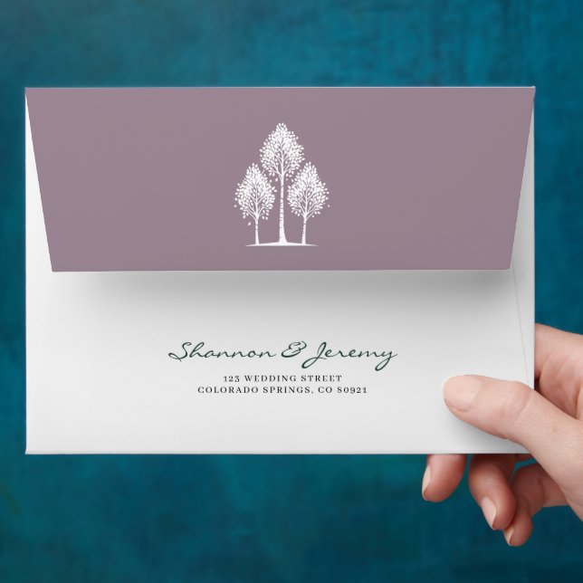 Dusty Rose Aspen Wedding Envelope (Hand)