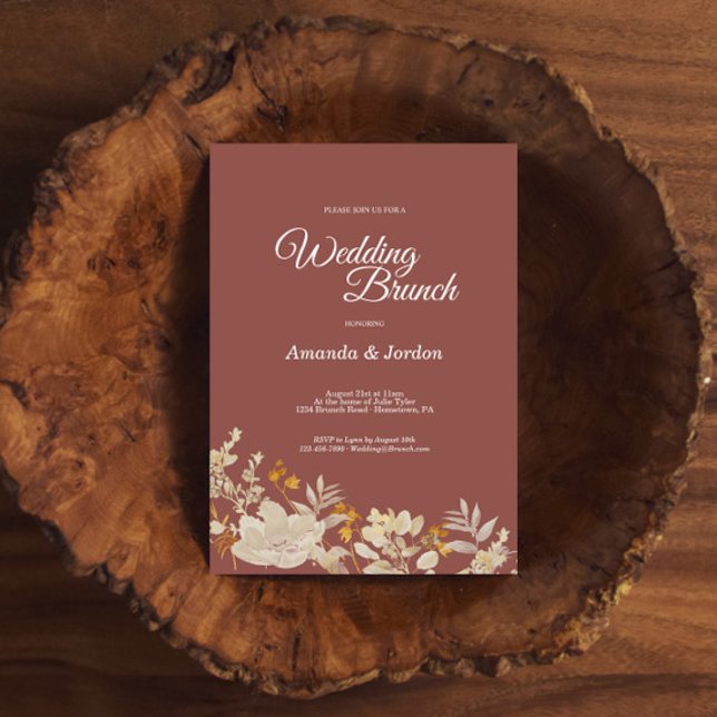 Dusty Rose Autumn Boho Wedding Brunch Invitation (Creator Uploaded)