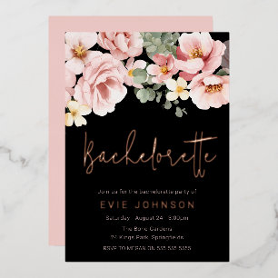 Dusty Rose & Black Bachelorette Party Rose Gold