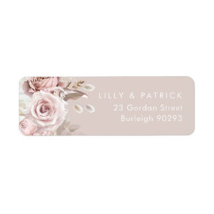 Dusty Rose & Blush Beige Wedding Return Address