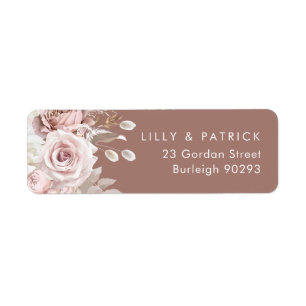 Dusty Rose & Blush Clay Wedding Return Address