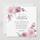 Dusty Rose Blush Mauve Floral Flower Bridal Shower