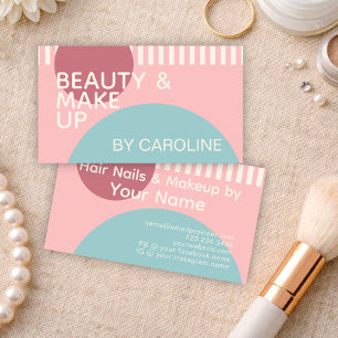 Dusty Rose Blush Pink Mint Teal Green Art Pattern Business Card