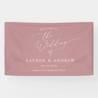 Dusty Rose Blush Pink Welcome to Our Wedding 