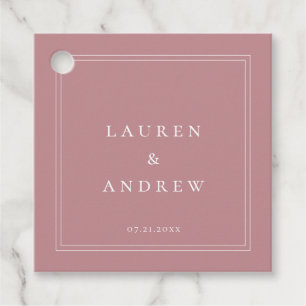 Dusty Rose Blush Solid Minimalist Modern Gift Favour Tags
