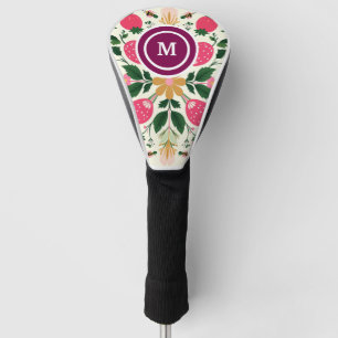 Dusty Rose Boho Floral Watercolor Custom Golf Head Cover