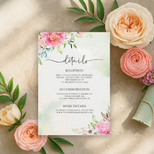 Dusty Rose Boho Wedding Enclosure Details Card