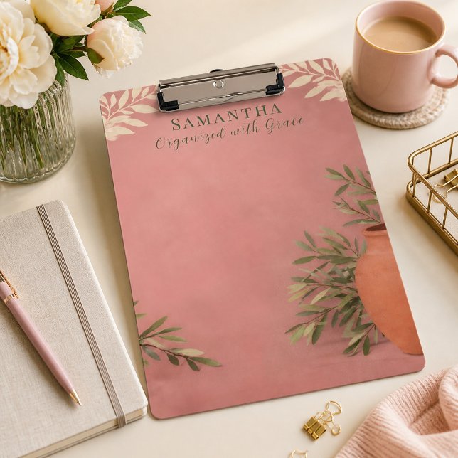 Dusty Rose Botanical Elegant Clipboard (Creator Uploaded)