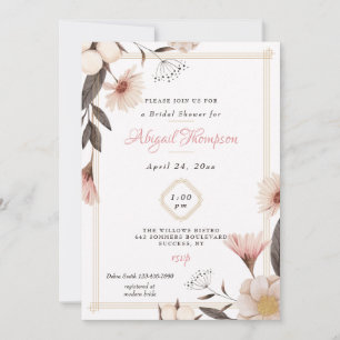 Dusty Rose Bridal Shower Invitation