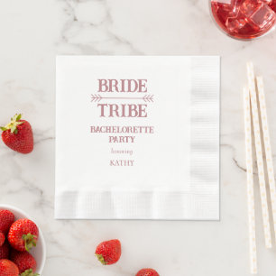 Dusty Rose Bride Tribe Bachelorette Party Napkin