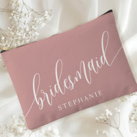 Dusty Rose Bridesmaid Modern Calligraphy