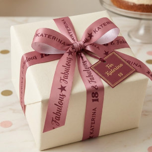 Dusty Rose Burgundy Fabulous Birthday Satin Ribbon