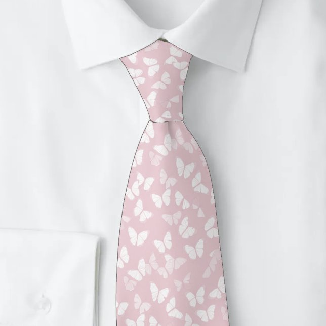 Dusty Rose Butterflies Tie (Creator Uploaded)