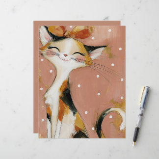 Dusty Rose Calico Orange Jet Black Whimsical Cat