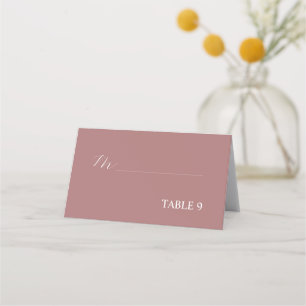 Dusty rose calligraphy elegant wedding seat place card