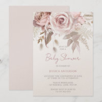 Dusty Rose Champagne Shimmer Blush Baby Shower