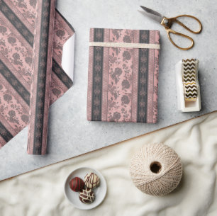 Dusty Rose & Charcoal Black Wrapping Paper