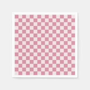 Dusty rose chequerboard pattern napkin