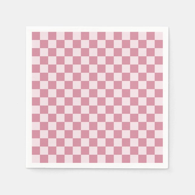 Dusty rose chequerboard pattern napkin (Front)