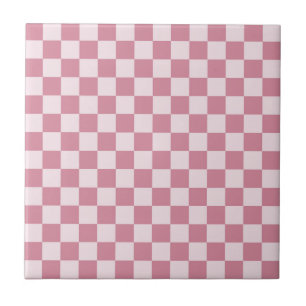 Dusty rose chequerboard pattern tile