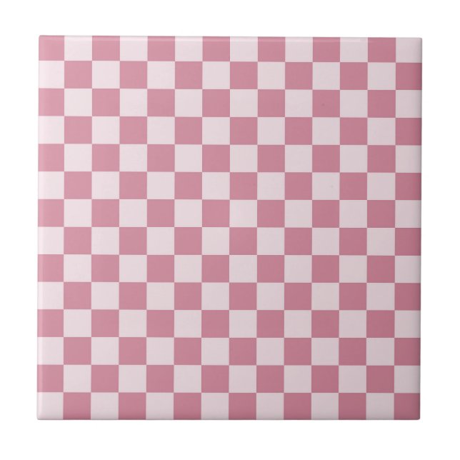 Dusty rose chequerboard pattern tile (Front)